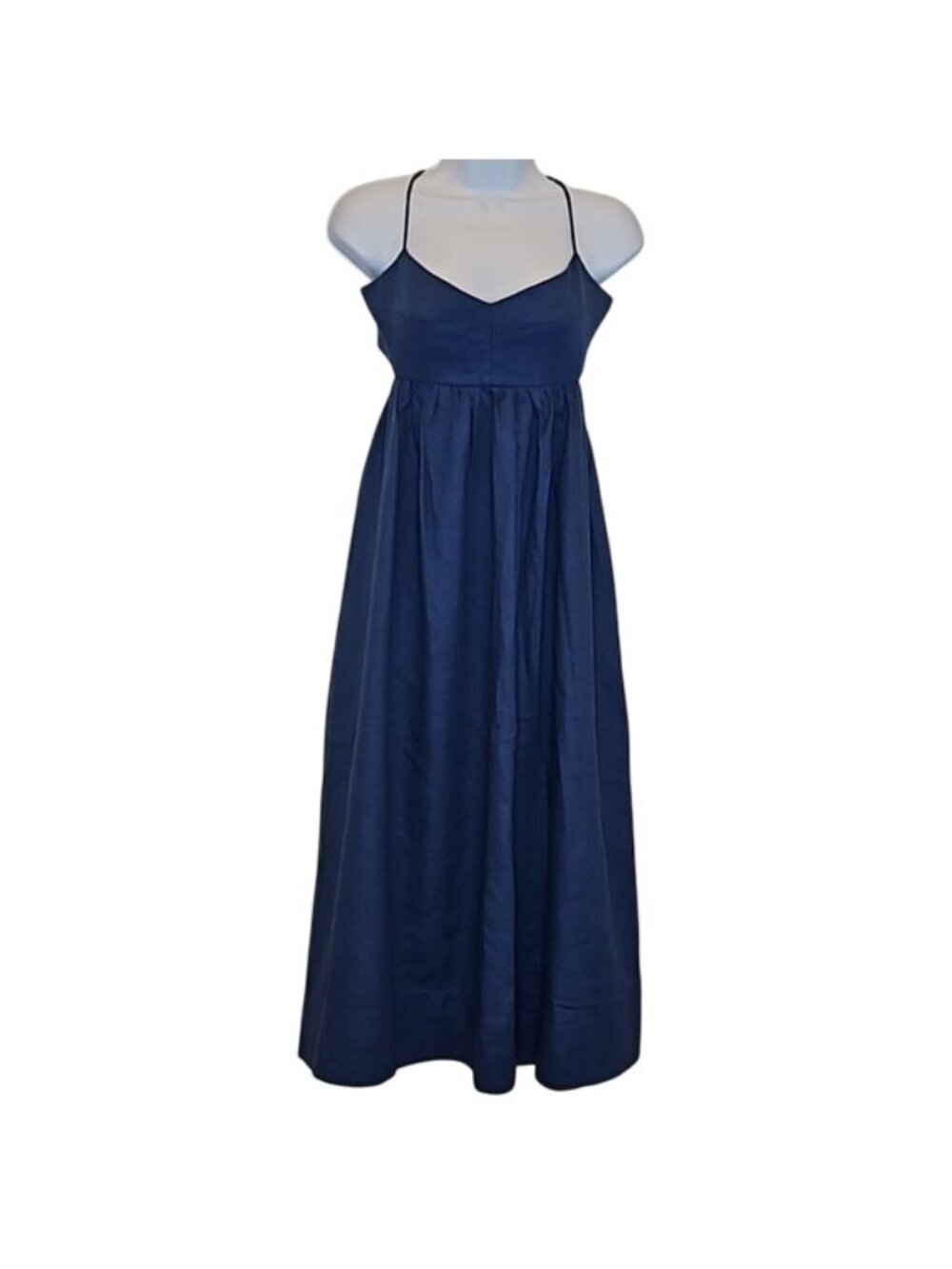 AQUA Bloomingdales Havana Linen Blend Midi Dress Size Medium New Pockets